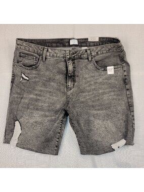 Time And Tru 8.5'' Gray Acid Wash Cut Off Jean Shorts 20 Distressed Indie